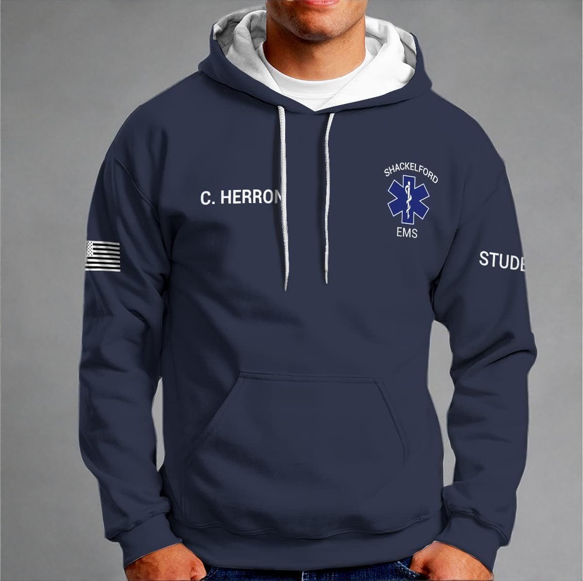 Vybonz Customize Name EMS EMT Hoodie For Men And Women All Over Printed Sportwear T Shirt, Zip Up Hoodie, Sweatshirt