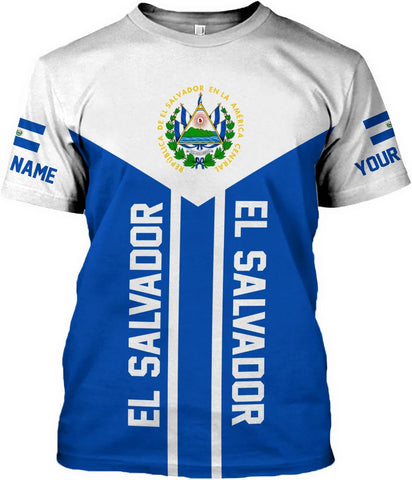 AOVL Custom El Salvador 3D Shirt for Men Camiseta De El Salvador Flag Shirt Salvadorans Pride Jersey El Salvadoreña Tshirt