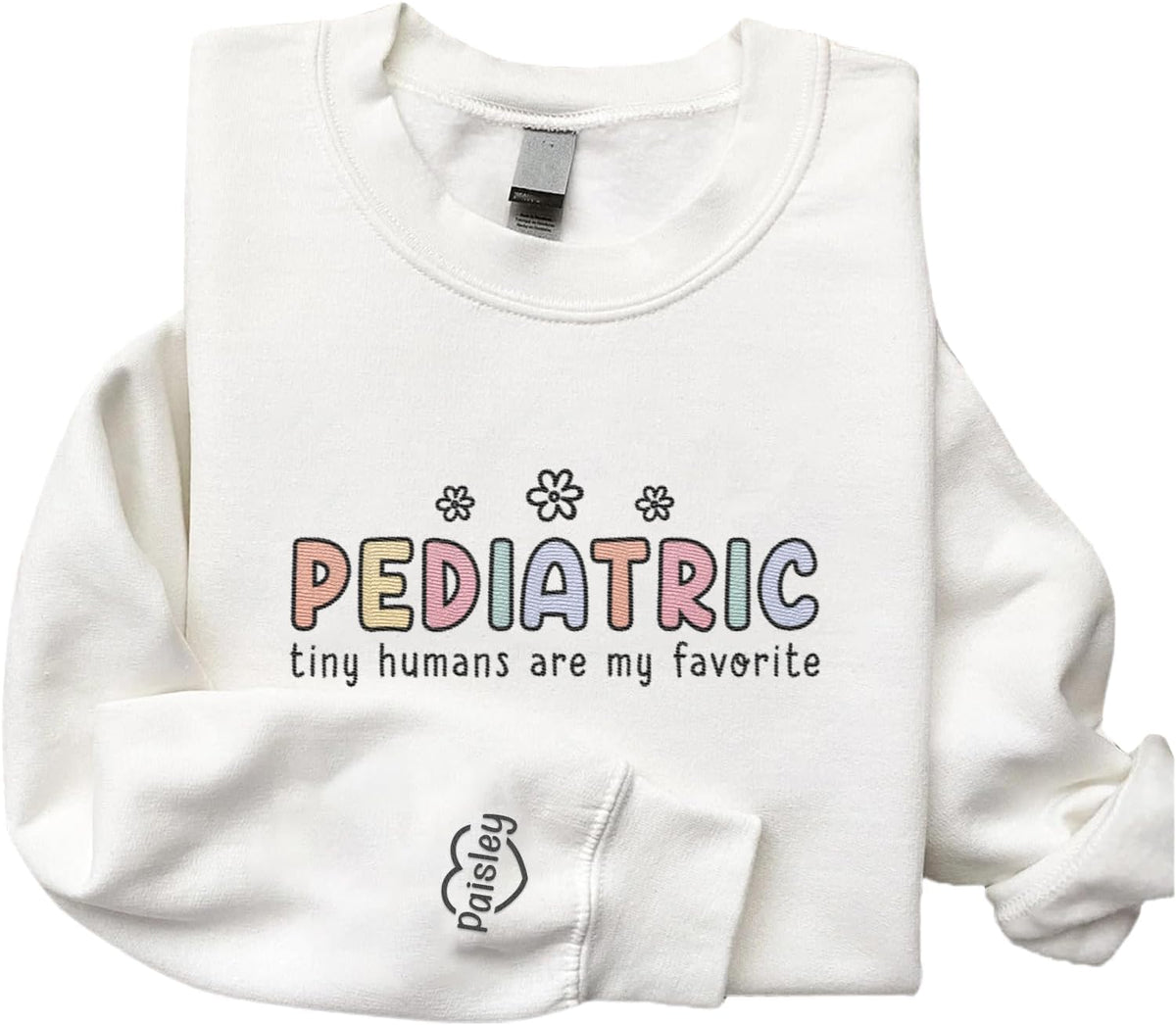 Custom Pediatric Nurse Embroidered Sweatshirt For Women, Personalized Registered Picu Nurse Crewneck Sweatshirt Hoodies