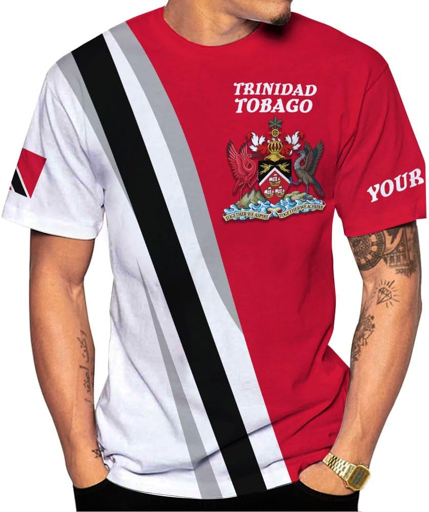 Artparel Personalized Trinidad and Tobago Shirt Trinidad and Tobago Coat of Arms Flag ShirtsTrinidad and Tobago Crest