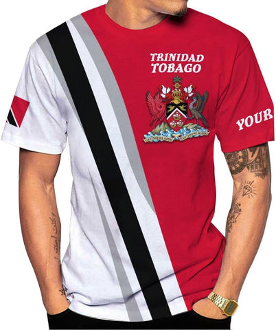 Artparel Personalized Trinidad and Tobago Shirt Trinidad and Tobago Coat of Arms Flag ShirtsTrinidad and Tobago Crest