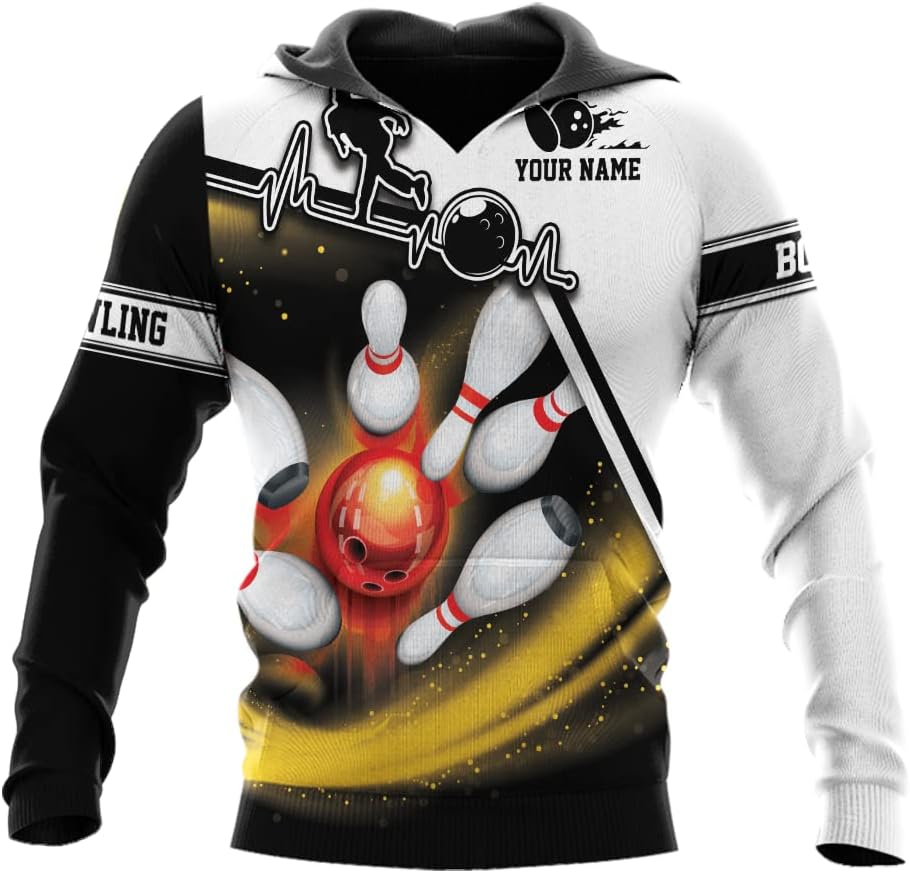 Pretyprints Personalized Bowling Shirt - Custom Bowling Gift for Women & Men