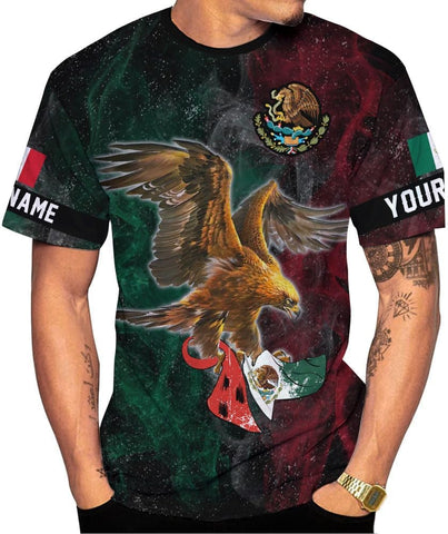 RoyalBro Personalized Mexico Shirts, Camisas De Mexico, Mexico Shirts for Men, Mexican Flag Jersey Shirt Mexico 3D Shirt
