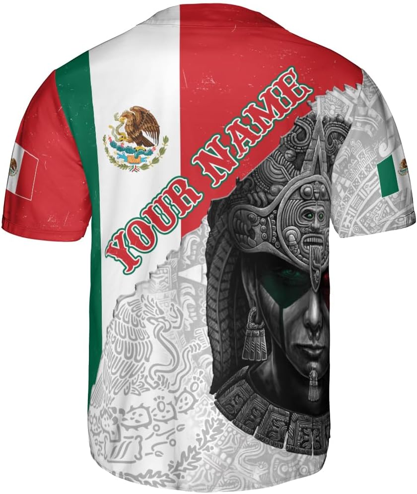 RoyalBro Personalized Mexico Baseball Jersey, Mexican Jersey for Men & Women, Mexican Flag Jersey, Mexico Shirt Camisa