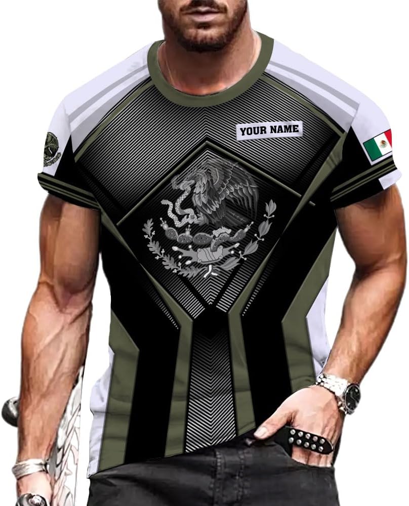 Rivelus Personalized Name Mexican Shirts for Men, Customized Mexico Shirts for Men, Mexico Shirts for Women Mexico Shirt