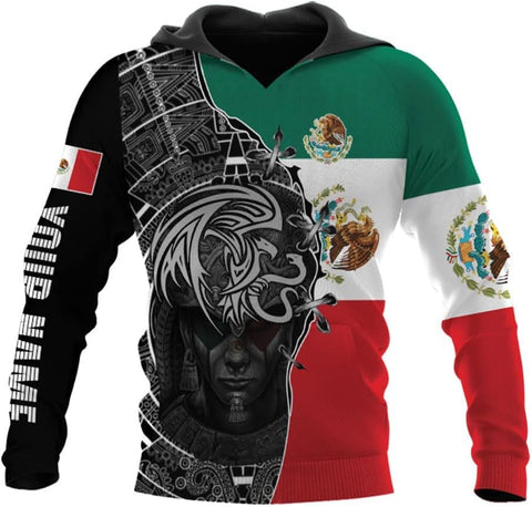 Personalized Name Mexican Hoodie 3D, Customized Mexican Hoodies for Men, Unisex Mexico Hoodie, Mexico Hoodies for Men 1