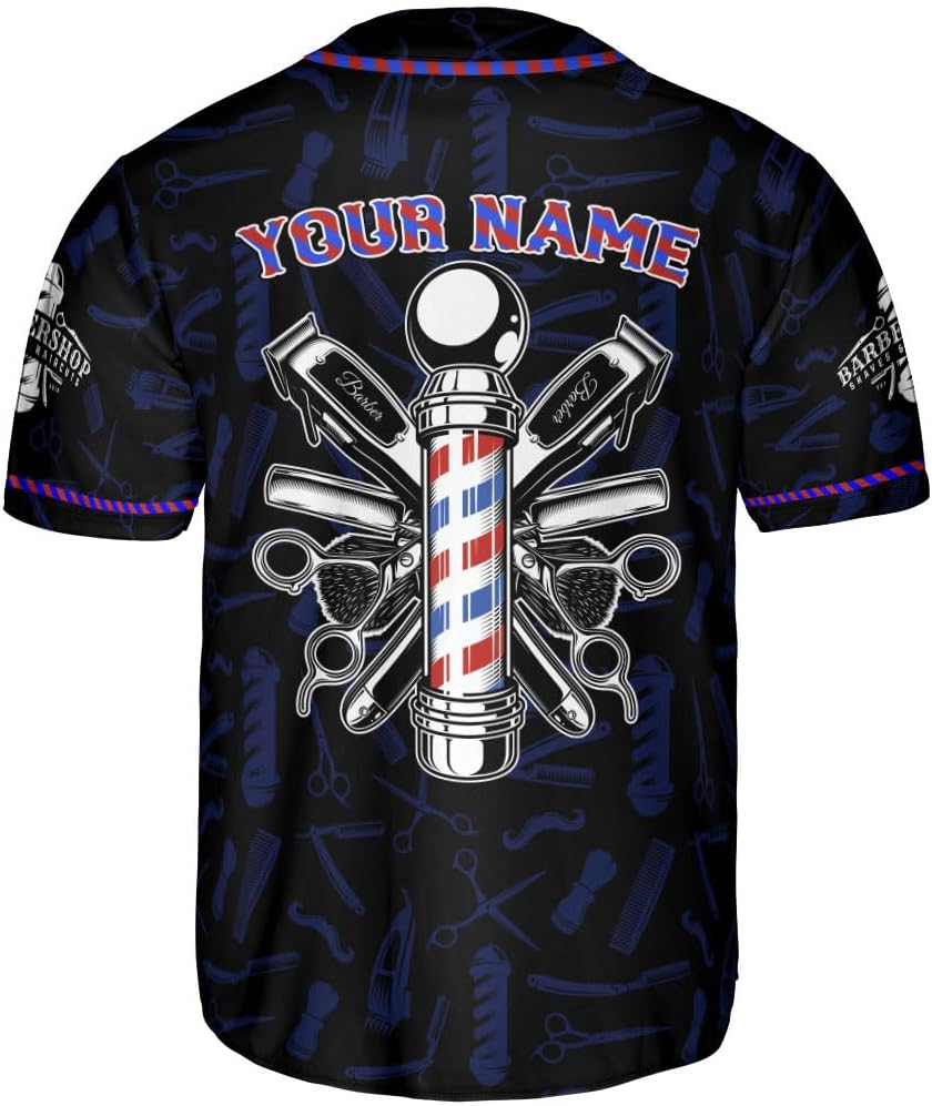 AOVL Personalized Barber Baseball Jersey Barber Shop Shirt Barber Gift Men Barber Professional Baseball Jerseys Hair Stylist
