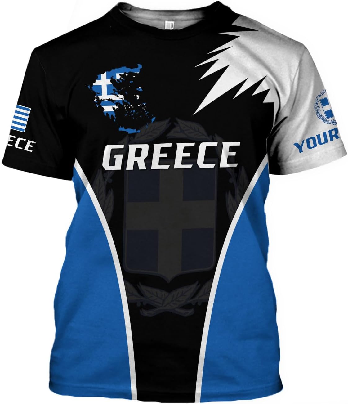 Suseaz Personalized Greece Hoodie Greek Coat of Arms Flag Grecian 3D Sweatshirt Greece Zip Hoodie Grecian Pride Gift Shirt