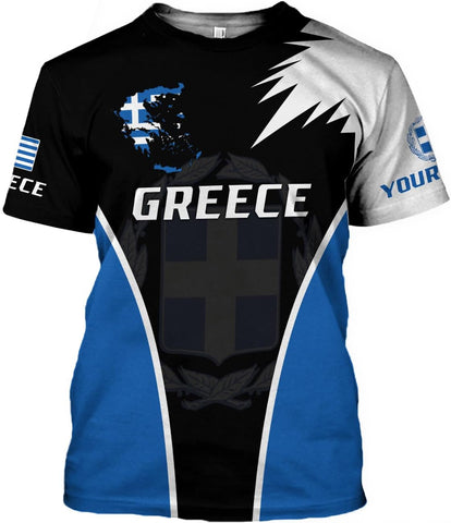 MoonArt Personalized Greece Shirts Greek Coat of Arms Flag Grecian 3D Shirts Greece Tshirt Grecian Pride Gift