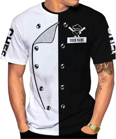 MoonArt Personalized Chef Shirt, 3D Chef Shirt Gifts Lover Men Women, Tshirt Chef Cook Knife, Master Chef Gifts