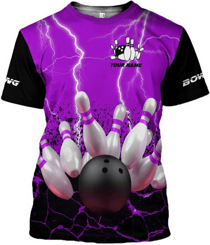 MoonArt Personalized Name Bowling Shirts for Men and Women 3D, Bowling Shirts for Team Bowling, Bowling Shirts Gift