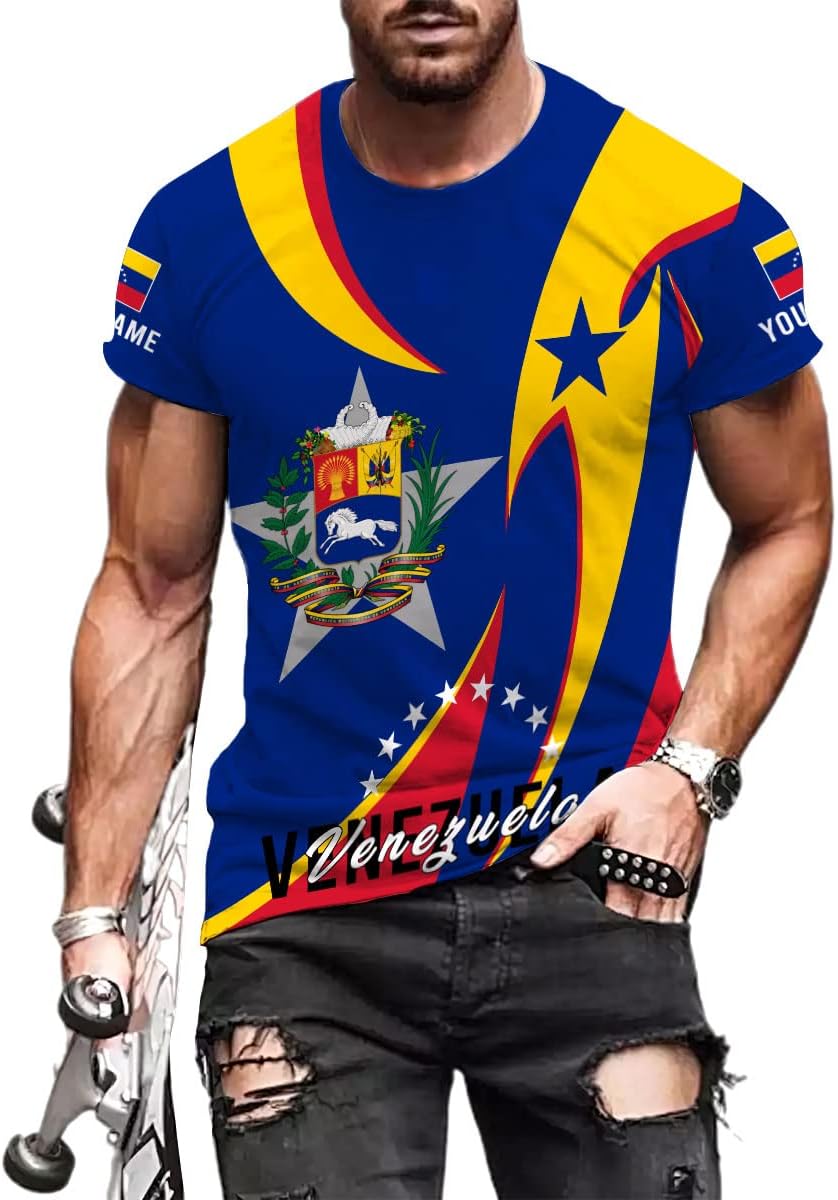 Royal Fight Personalized Coat of Arms Shirt with Venezuela Flag - Pride Shirts for Men & Women