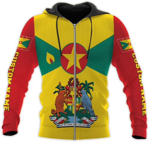 Personalized Name Grenada Shirts for Men, Grenada Shirts for Women, Proud Grenadan Shirts, Grenadian Flag Pride Shirt
