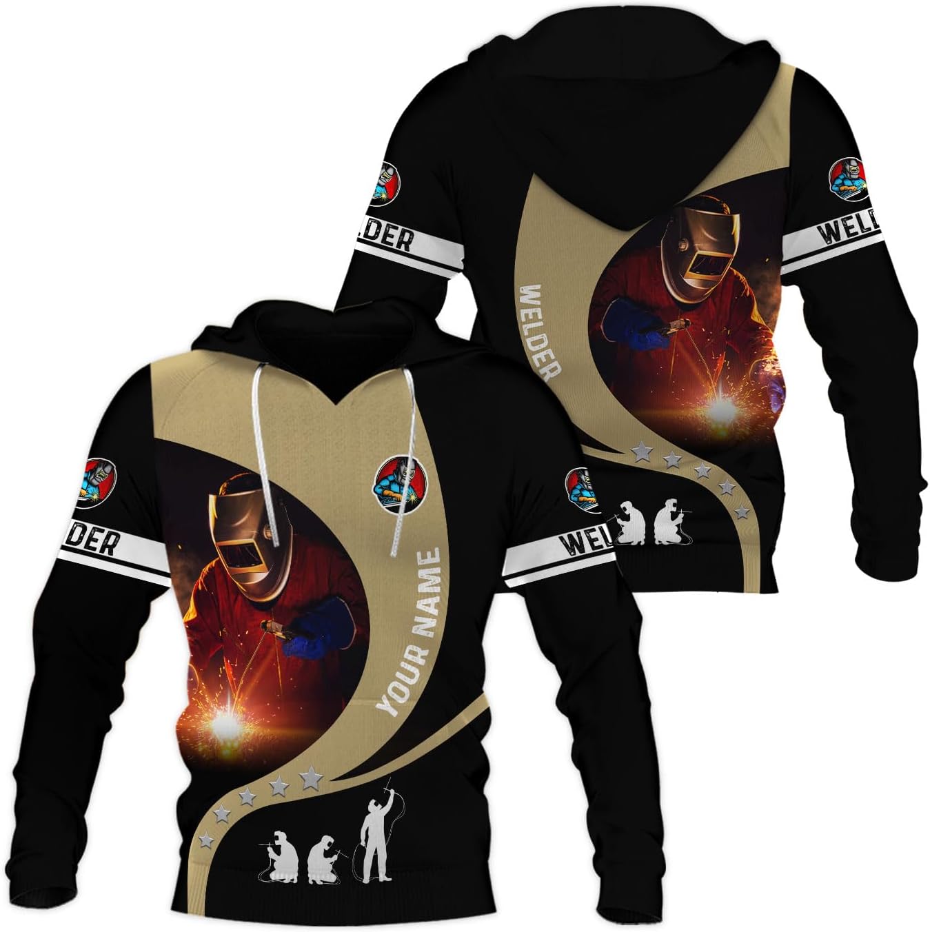 Mostprints Personalized Name Welding Shirt 3D, Custom Welding Shirts Gift, Welding Shirts, Welder Shirt for Men and Women