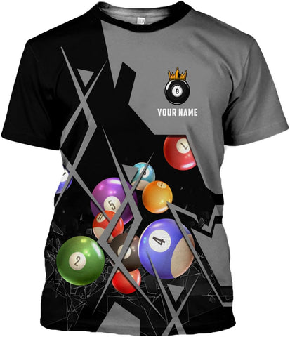 Parvii Personalized Billiards Shirt for Men, 8 Ball Pool Shirt, Billiards Gift