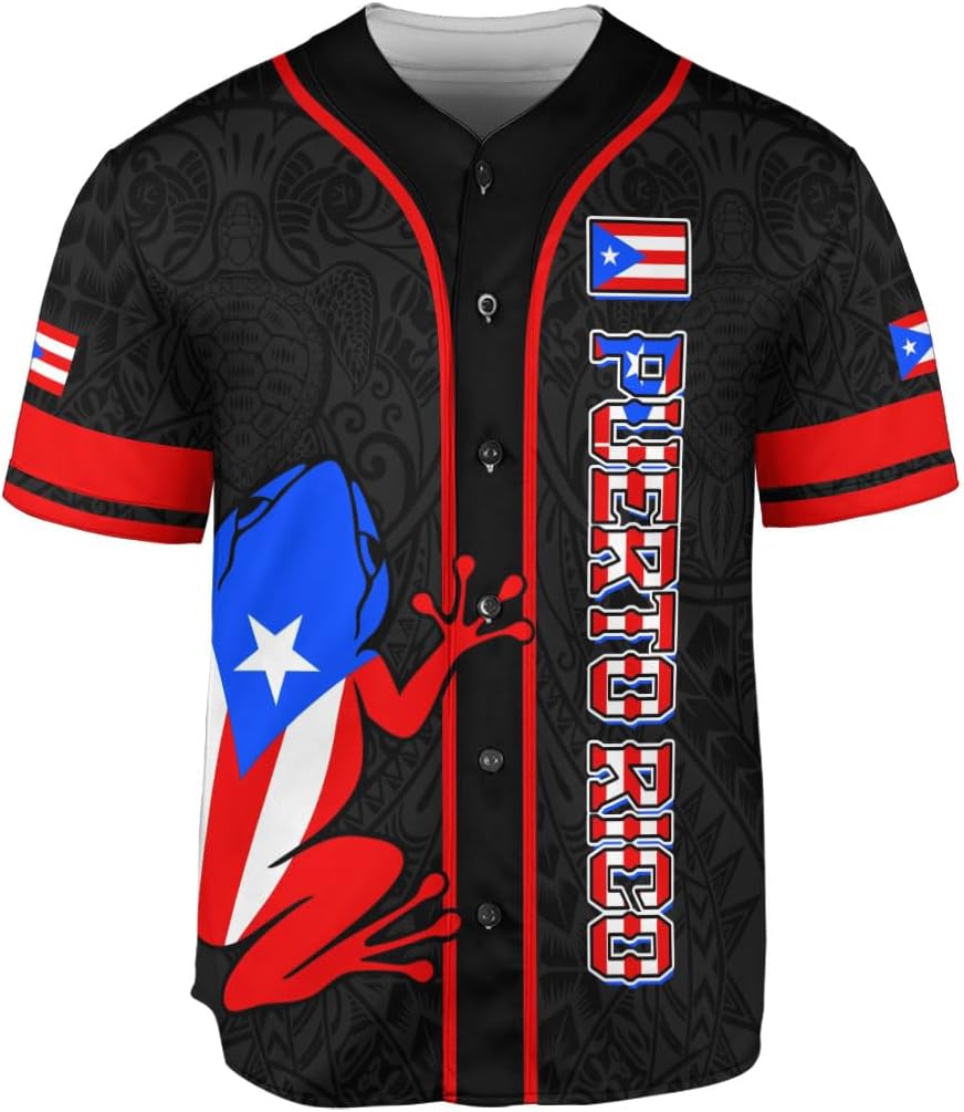Suseaz Personalized Puerto Rico Baseball Shirt Custom Team Name Puerto Rican Baseball Jersey, Puerto Rican Baseball Men
