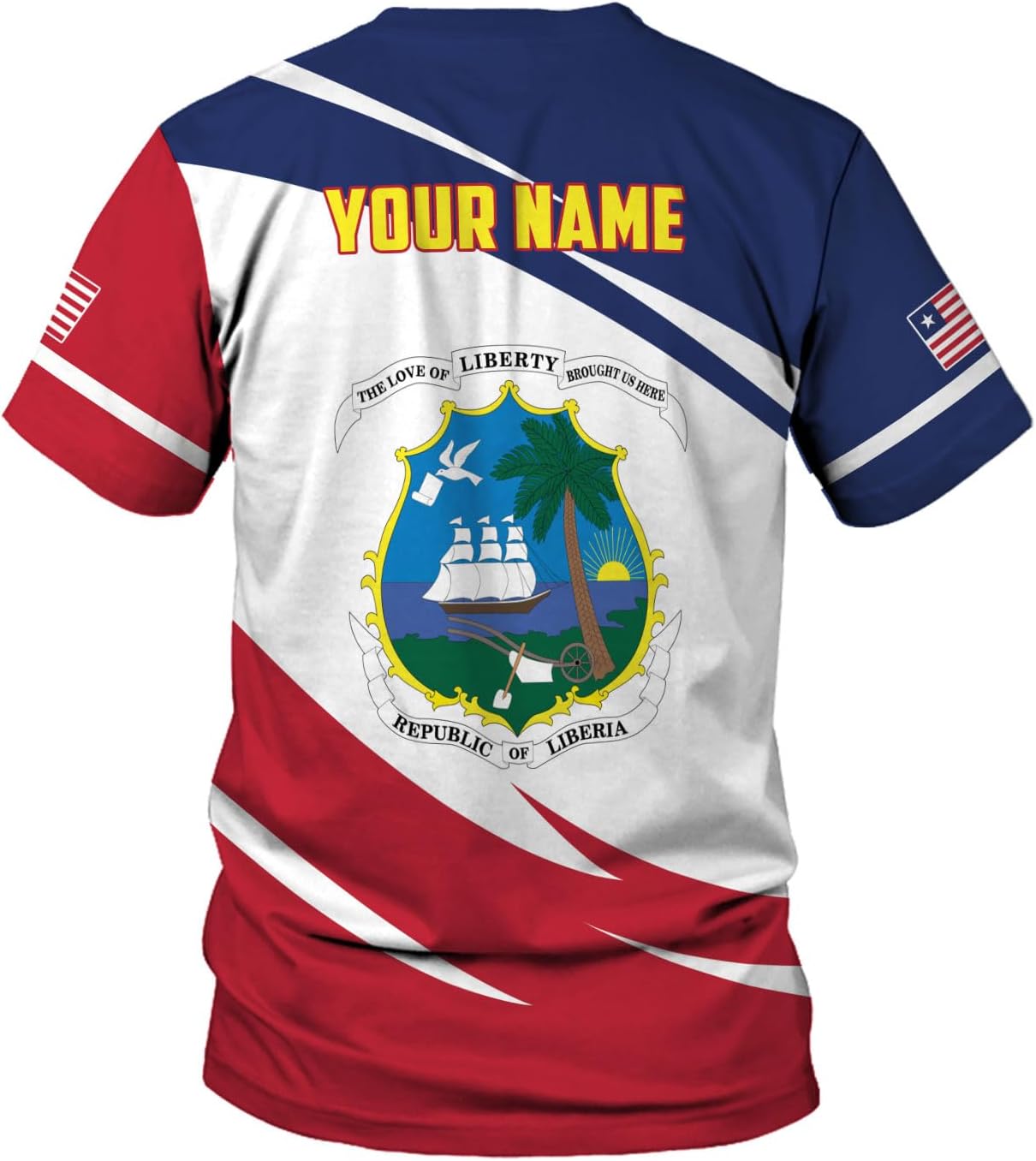 MoonArt Personalized Liberia Shirts Liberian Coat of Arms Flag Liberia 3D Shirts Liberia Liberian Pride Gift