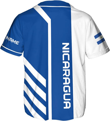 Leeprints Personalized Nicaragua Baseball Jersey Shirt Name Nicaraguan Baseball Jersey for Men & Women Nicaraguan Camisas