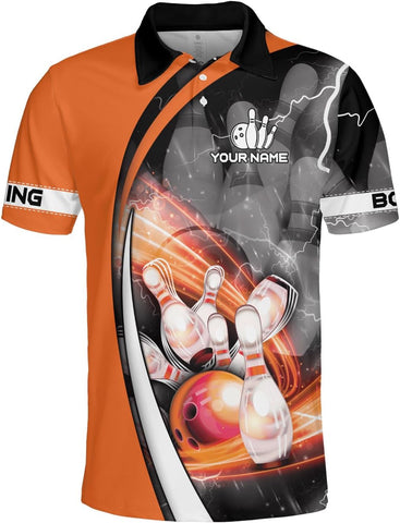 Custom Bowling Polo Shirt Personalized 3D Team Name Bowling Shirts for Men Women Jersey Unisex Bowler Short Sleeve Gift Tee