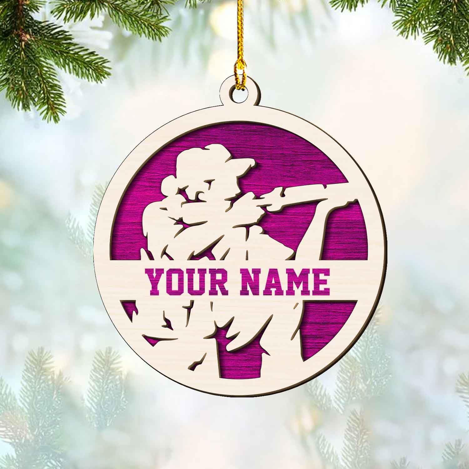 mostprints Personalized Hunting Ornament, Hunter Vest Ornament, Hunting Christmas Ornament, Hunter Christmas Ornament Hanging Tree Decor, Christmas Hunting Gifts (Hunting 6)