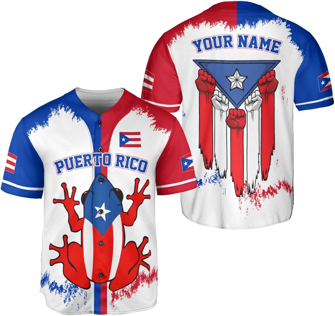 RoyalBro Personalized Puerto Rico Baseball Shirt - Custom Team Name, Puerto Rican Baseball Jersey for Men