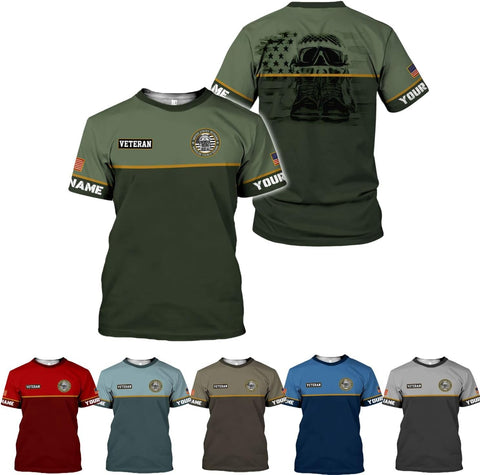 LigtHuy Personalized Name Veteran Shirt 3D, Us Army Shirt, Veteran Shirts, Veteran Shirts for Men, Veteran T Shirts for Men