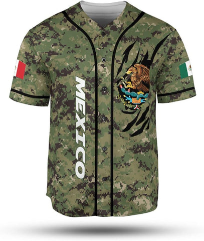 Mostefy Custom Mexico Baseball Jerseys Mexican Eagle & Flag Shirt for Teams, Mexico Shirts for Men & Women Size S-5XL