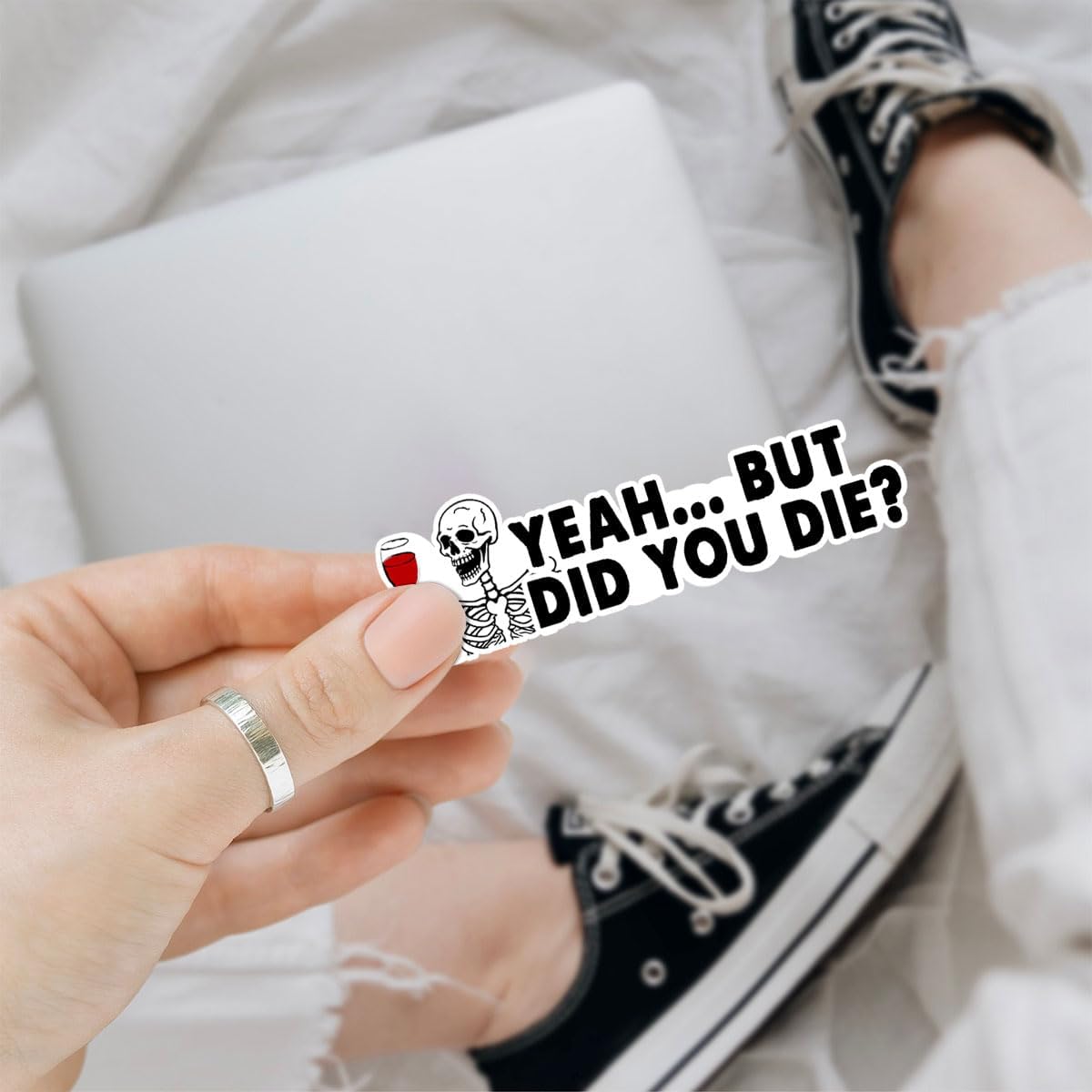 3 Pcs But Did You Die Car Decal, But Did You Die Sticker, But Did You Die, But Did You Die Funny Car Decal, But Did You Die Decal Vinyl Sticker, Funny Quote Stickers for Laptop Phone Car Helmet 3"x3"