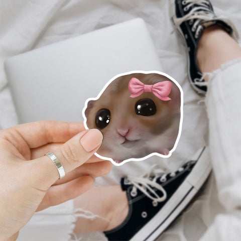 3PCS Sad Hamster Funny Big-Eyed Rodent Meme 3" Sticker, Cute Hamster Sticker, Sad Animal Decal for Car, Laptop, Water Bottle, Phone