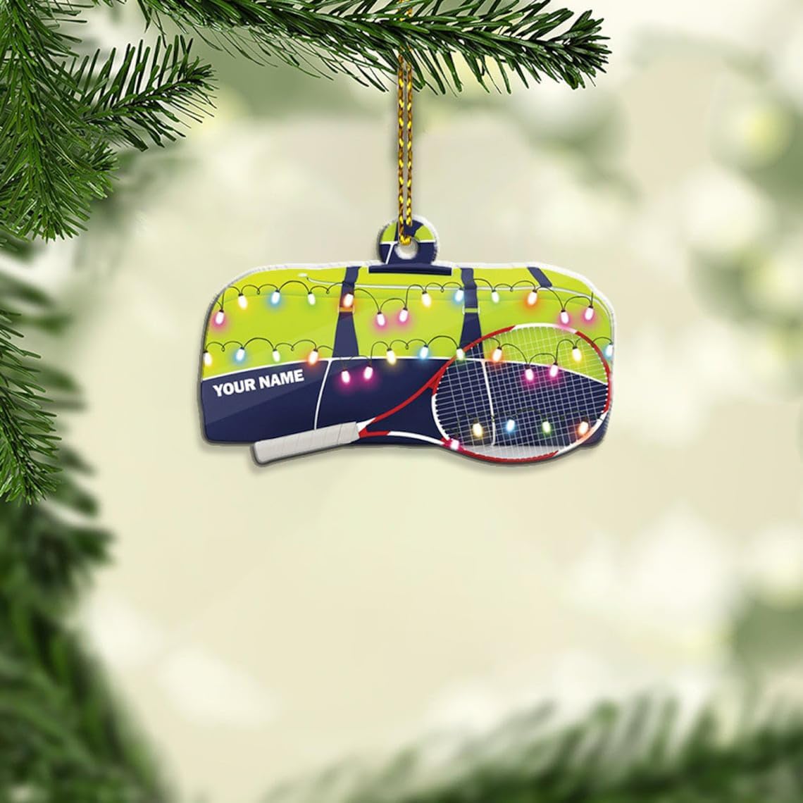 AOVL Personalized Tennis Christmas Ornaments Gifts for Tennis Lovers Tennis Player Ornaments Tennis Christmas Ornament Gift for Tennis Lover Tennis Player Men\/Woman Xmas (Tennis 17)