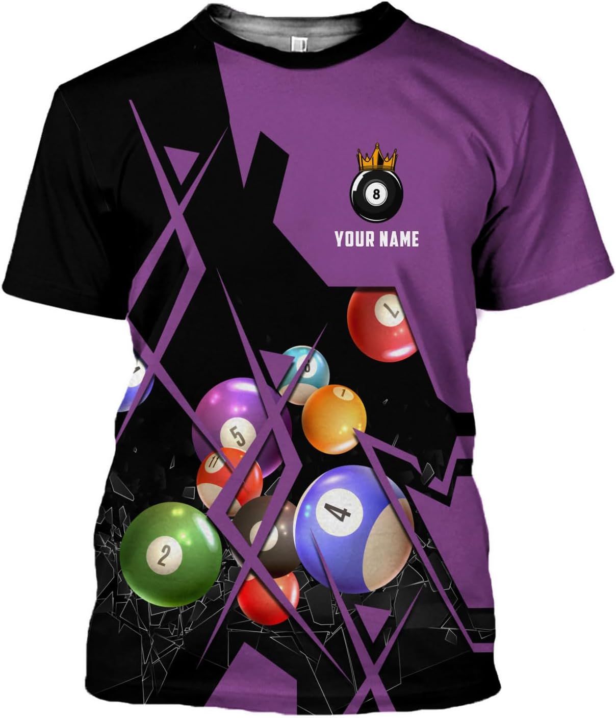 Parvii Personalized Billiards Shirt for Men, 8 Ball Pool Shirt, Billiards Gift