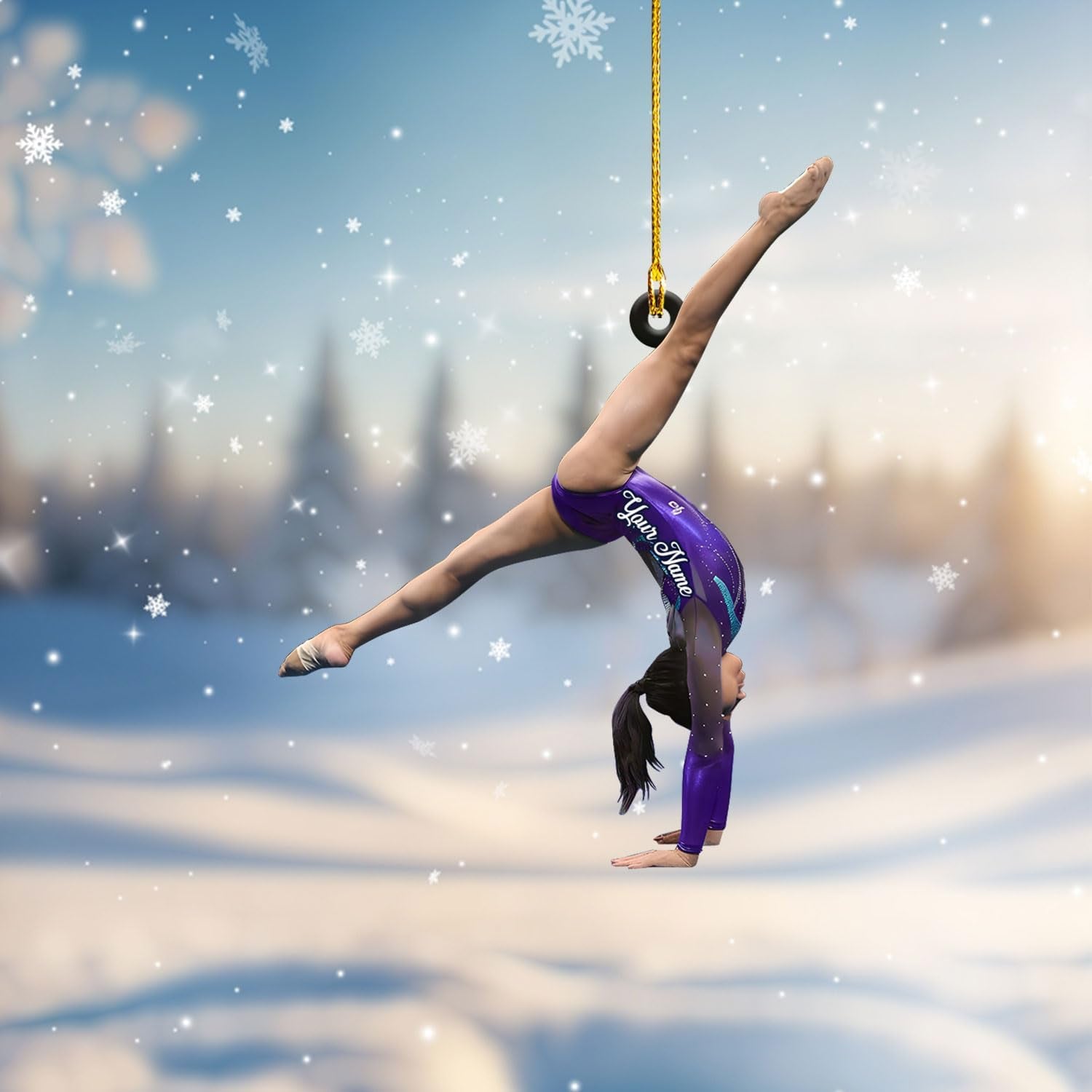 Paniprints Personalized Name Gymnastics Ornament 2024, Gymnast Christmas Ornament Girl, Gymnast Ornament for Xmas Decoration (Gymnastic 8)