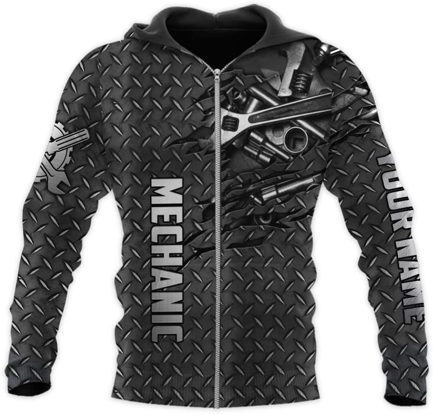 Mostefy Personalized Name Mechanic Shirt 3D, Custom Name Mechanic Shirts, Tool Box Mechanic for Men and Women Full Size S-5XL TS08