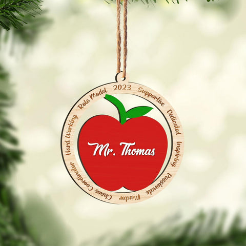 MAPrints Teacher Wood Ornaments Christmas 2024, Teacher Appreciation Gifts for Women, Teacher Wood 2D Flat Ornaments, Thank You Appreciation Ornaments, Keepsake Gifts for Teacher (TC 5)