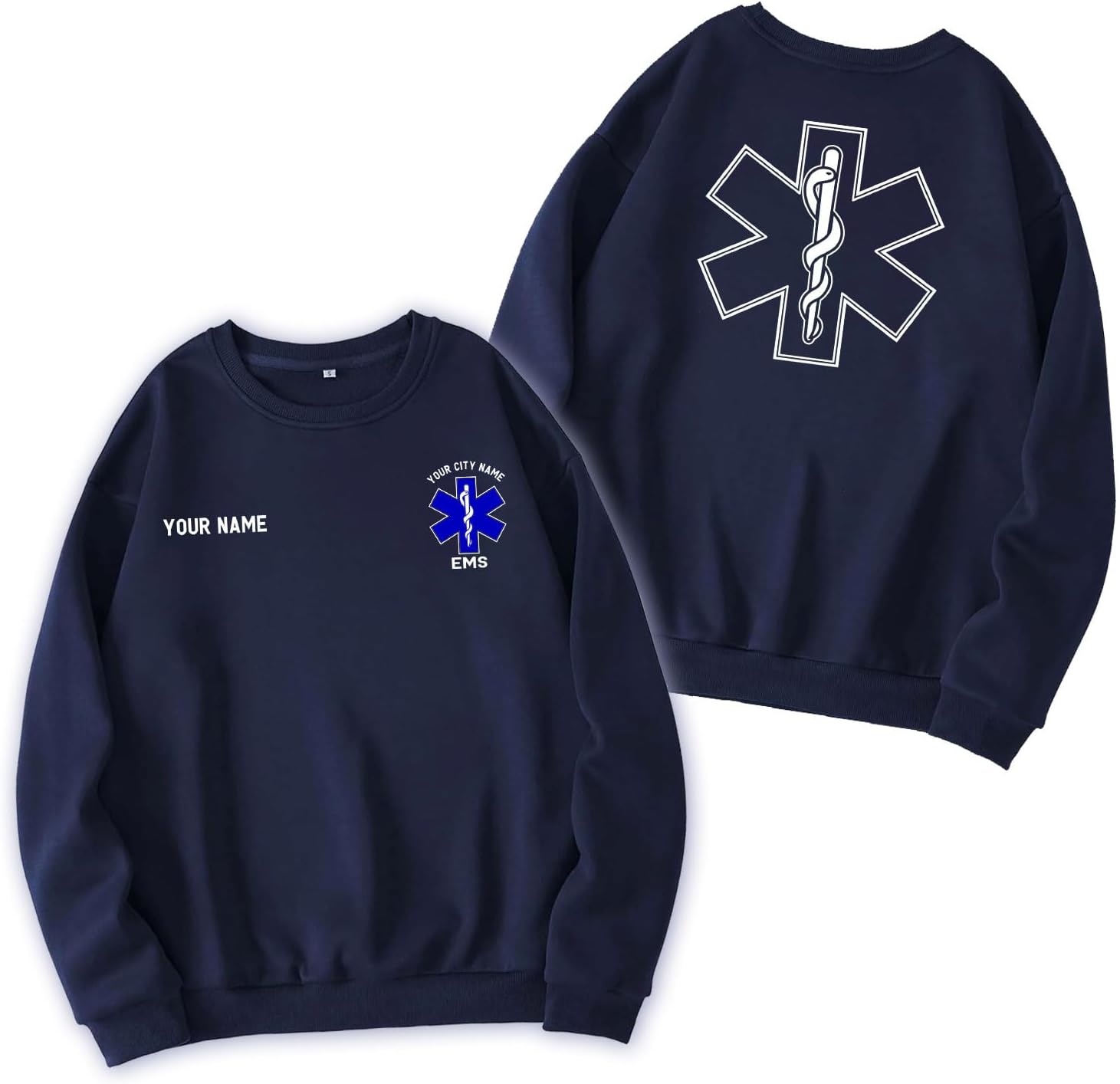 Custom EMT EMS Embroidered Sweatshirt Hoodie Personalized Paramedic Uniform Emergency Medical Technician Shirts Men Women