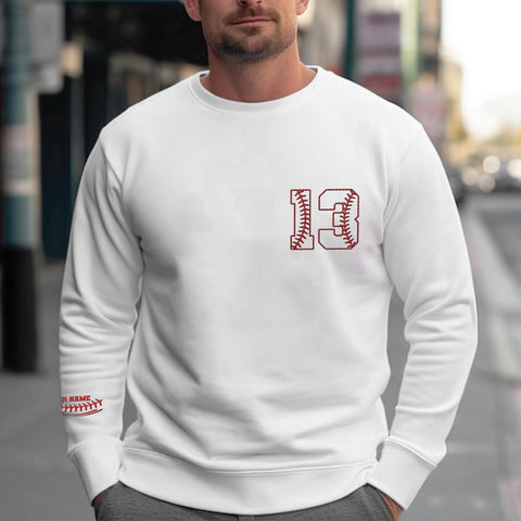 Intenprints Personalized Baseball Mom Embroidered Sweatshirt Customized Baseball Shirt Baseball Sweatshirts for Women and Men