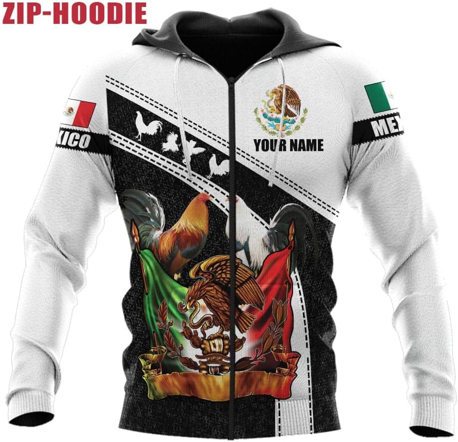 Mostefy Personalized Name Mexican Shirts for Men 3D, Rooster Mexico Shirts for Men, Mexico Shirt Eagle Flag Mexican Eagle (US, Alpha, Small, 5X-Large, Regular, Regular, Multi 11)