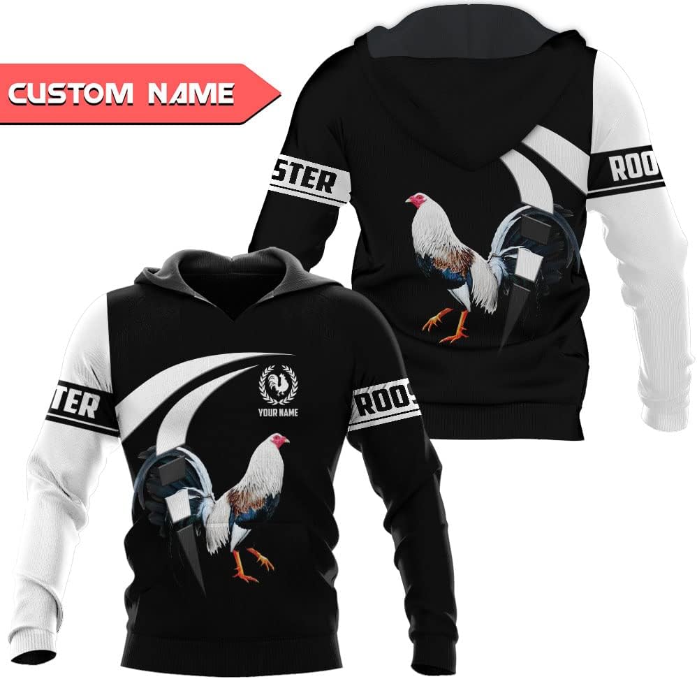 Mostefy Personalized Name Rooster Shirt 3D, Rooster Shirts for Men, Chicken Tshirts Shirts for Women, Funny Chicken Shirts