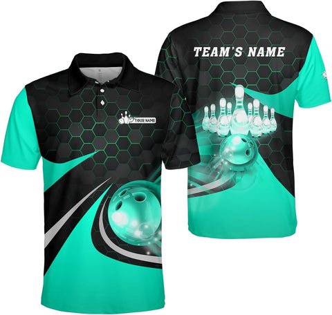 Mostprints Personalized Name Bowling Polo Shirts 3D for Men and Women, Bowling Shirt, Bowling Team