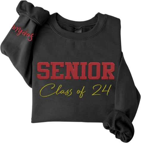 MAPrints Personalized Senior 2024 Embroidered Sweatshirt, Graduation 2024 Class Of 2024 Senior Class Of 2024 Graduation Shirt