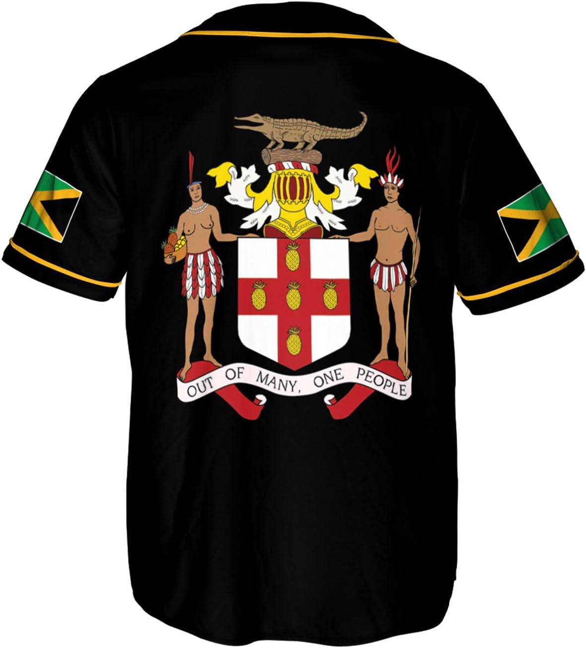 Leprints Personalized Jamaica Baseball Jersey Shirt, Custom Team Name Jamaican Baseball Jersey for Men, Women