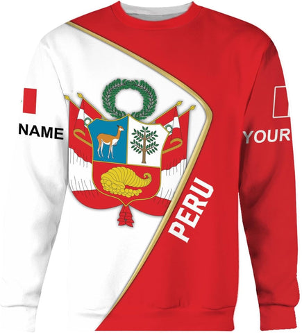 MAPrints Personalized Name Peru Shirts for Men and Women, Custom Peru 3D Tshirt, Peru Flag Pride Shirt, Peruvian Camisa Shirt
