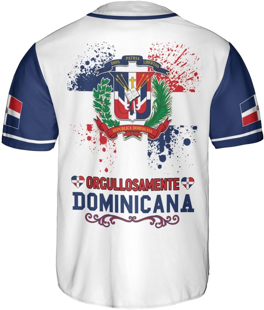 Custom Dominican Jersey for Men Dominican Baseball Jersey Dominican Baseball Jersey Dominicana Shirt Dominican Flag Jersey