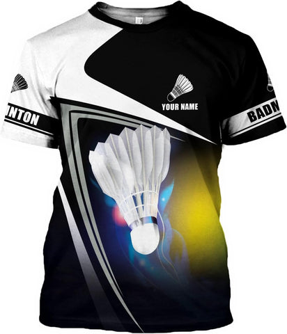 Personalized Name Badminton 3D Shirt, Best Coach Ever Sport Fans Gift T-Shirt, Custom Badminton 3D Shirt for Badminton Lovers