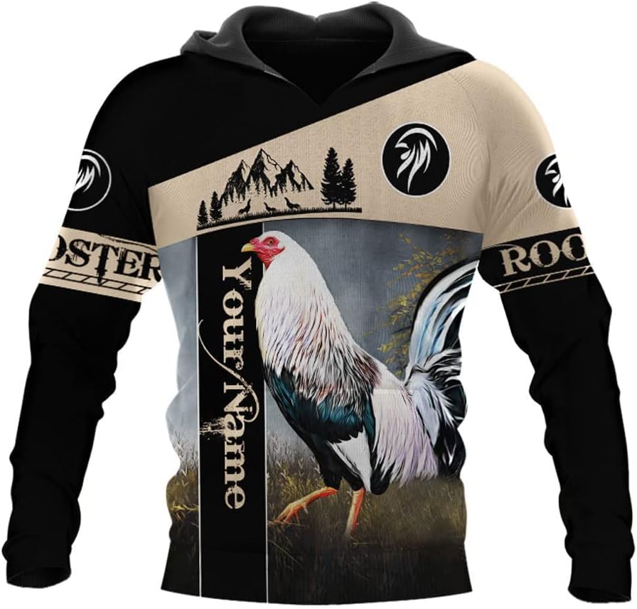 Personalized Rooster Hoodie, Rooster Hoodies for Men Sudadera De Mexico Hombre Unisex Hoodie, T Shirt, Zip Up Hoodie, Sweatshirt for Men Women HD766 Multicolor