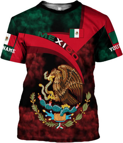Mostprints Personalized Name Mexican Shirts for Men 3D, Customized Mexico Shirts for Men, Mexico Shirts for Women Mexico Shirt
