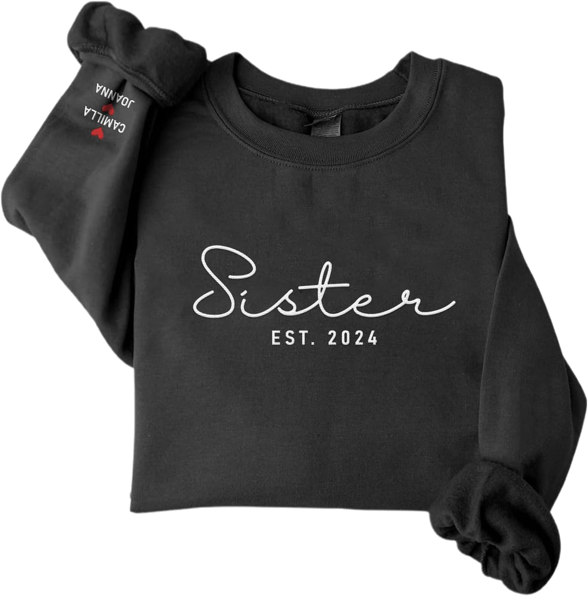 Sister Personalized Embroidered Sweatshirt, Big Sis, Little Sister Hoodies, Gifts For Sister, Sister Siblings Matching Shirt
