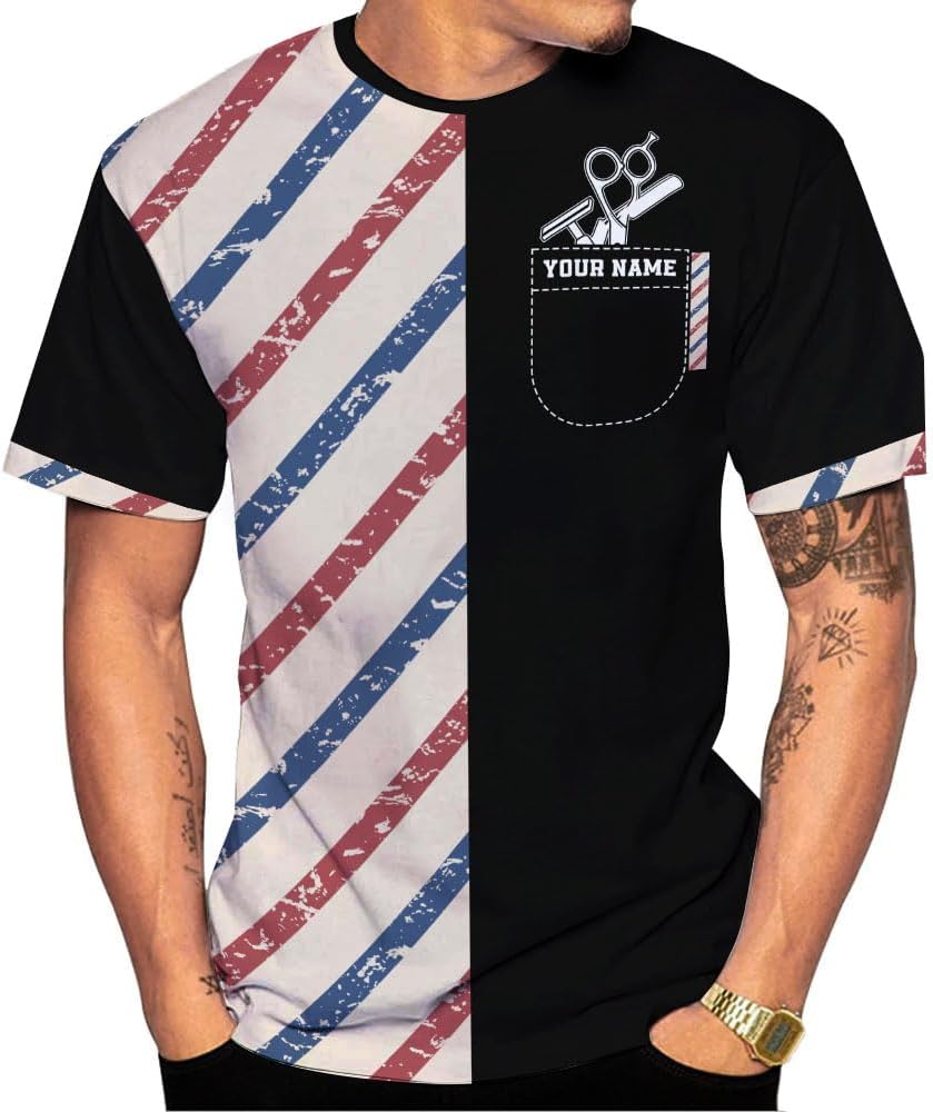 Personalized Name Barber 3D All Over Printed Shirts for Men & Women, Hair Stylist Shirt Gift for Barbershop