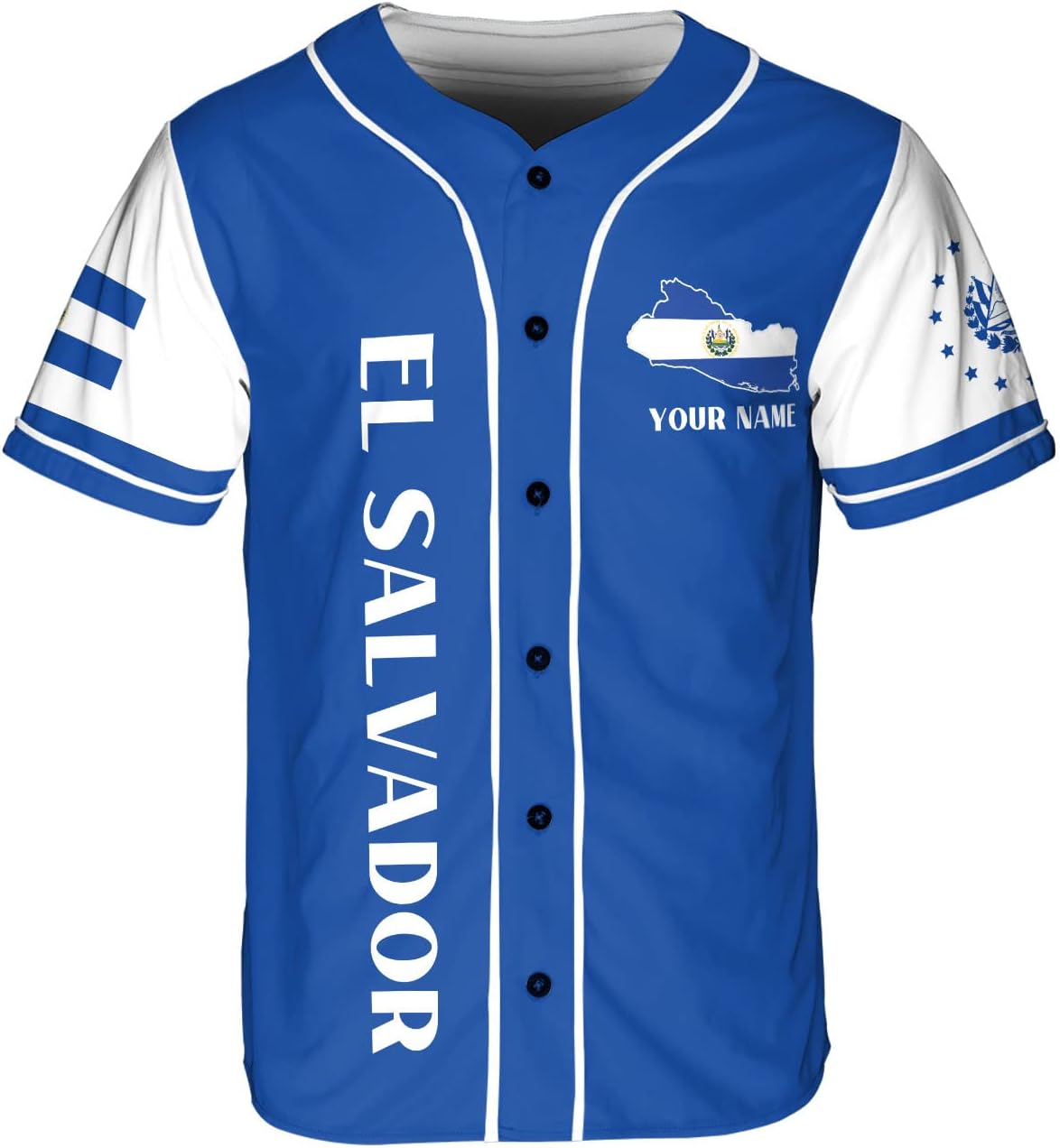 Leeprints Personalized Name El Salvador Baseball Jersey Shirt El Salvador Flag Shirt Salvadorans Pride El Salvadore��a
