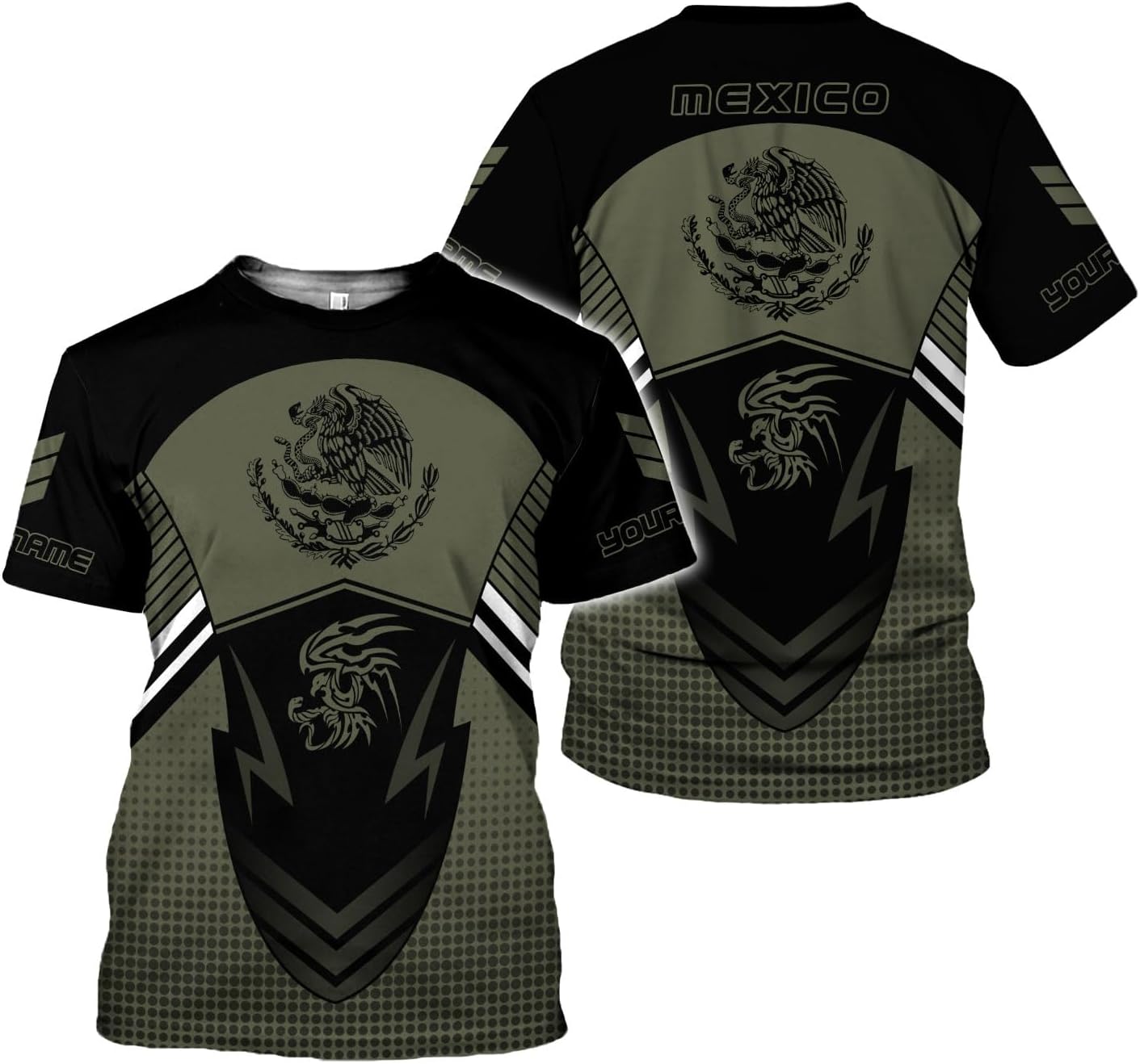 Rivelus Personalized Name Mexican Shirts for Men, Customized Mexico Shirts for Men, Mexico Shirts for Women Mexico Shirt
